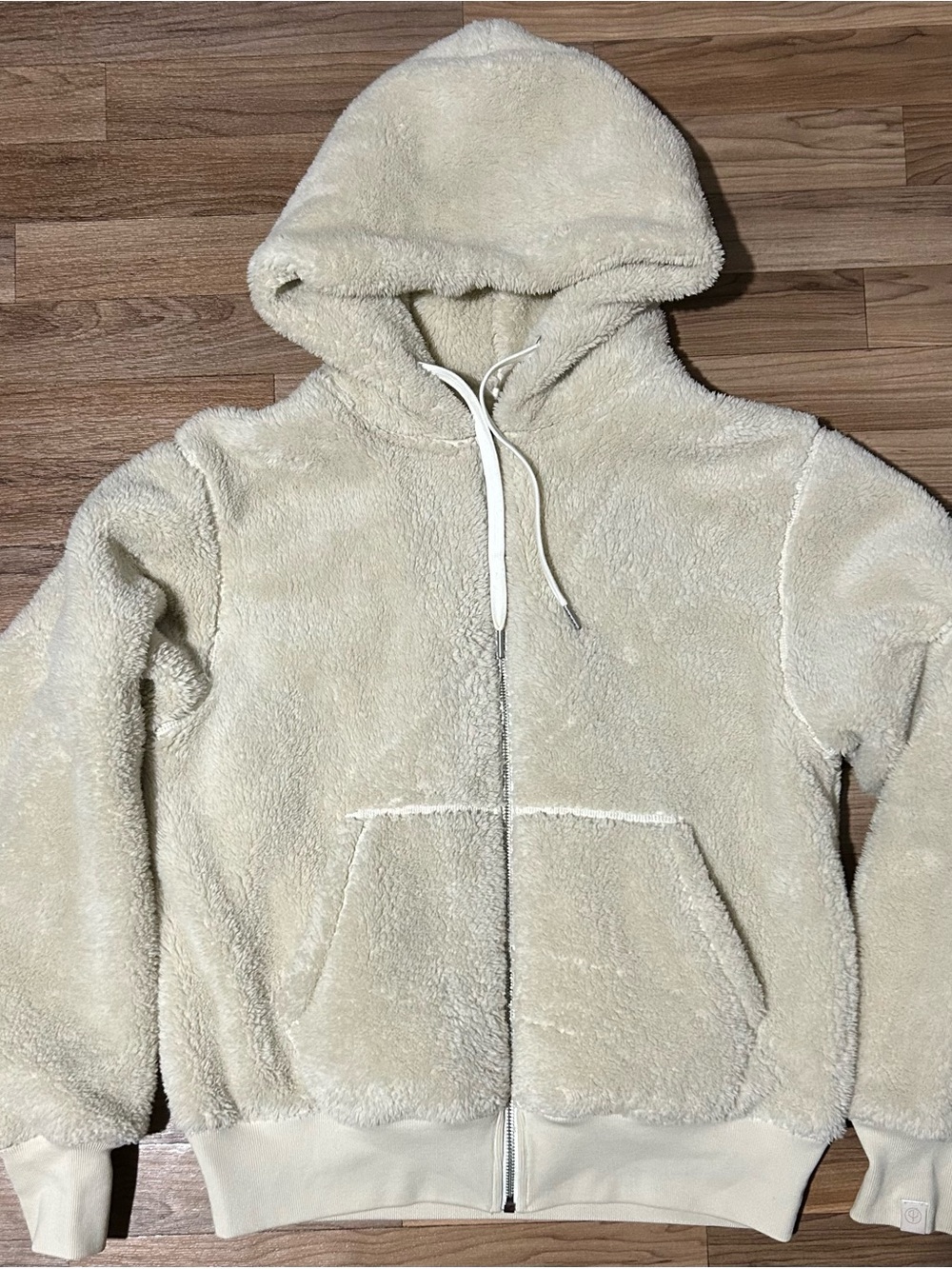 rag & bone Cream / white Damon Sherpa Fleece Zip Jacket